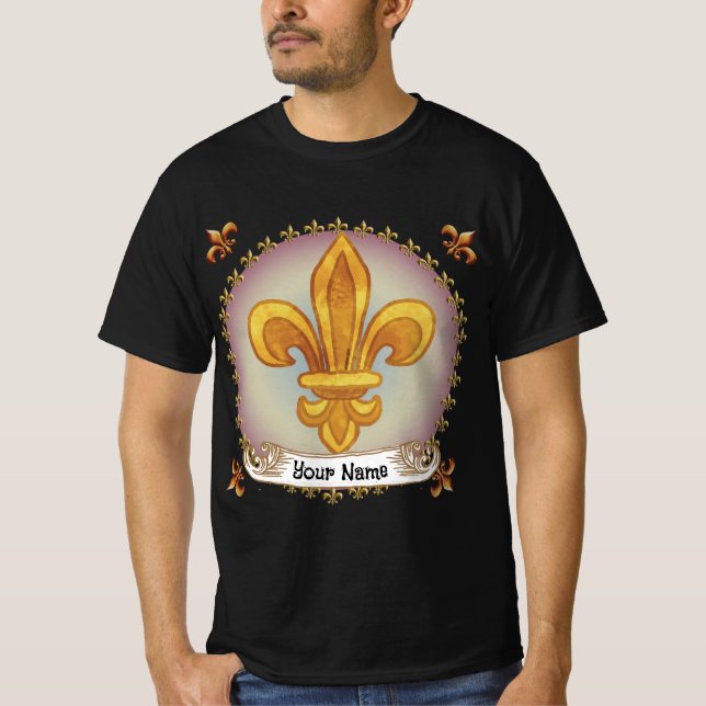 Camiseta Brasão de Armas Fleur De Lis Sobrenome (Frente)