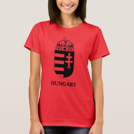 Camiseta Brasão de Armas Húngaro Arte Monocromática Contemp