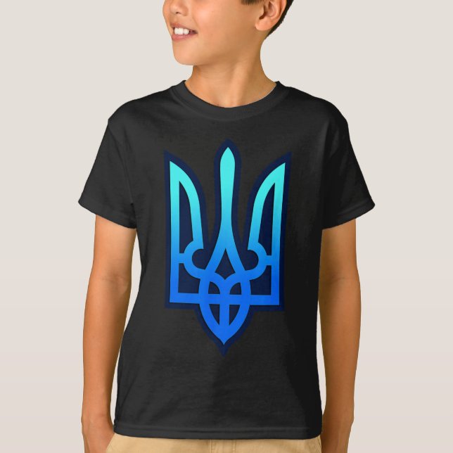 Camiseta Brasão de Armas Ucraniano Tryzub Presente da Ucrân (Frente)