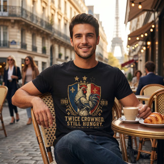 Camiseta Brasão de Futebol Vintage da França 1998 2018