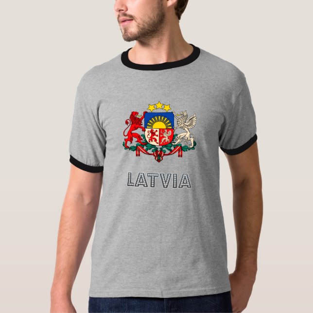 Camiseta Brasão de Latvia (Frente)