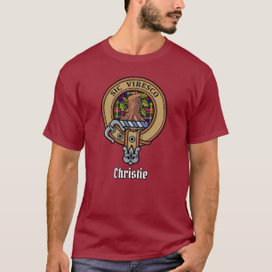 Camiseta Brasão do Clã Christie sobre Tartan