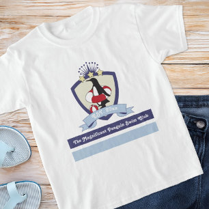 Camiseta Brasão do Clube de Natação Pinguim de Desenho Anim