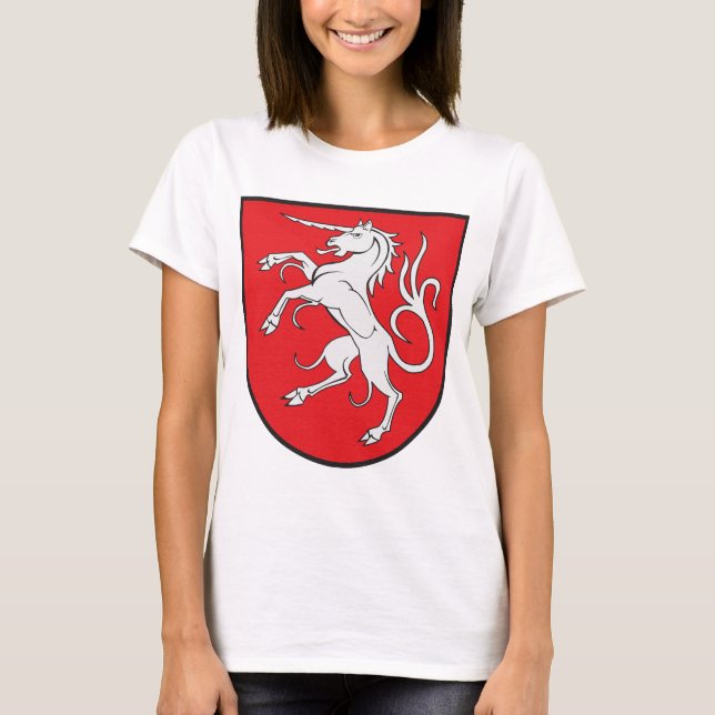 Camiseta Brasão do unicórnio - Schwabisch Gmund Alemanha (Frente)