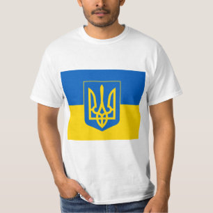Camiseta Brasão e bandeira de UCRÂNIA
