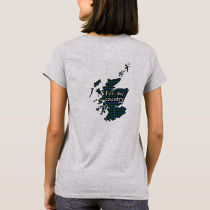 Camiseta Brasão e Tartan Feminino do Clã Bannerman