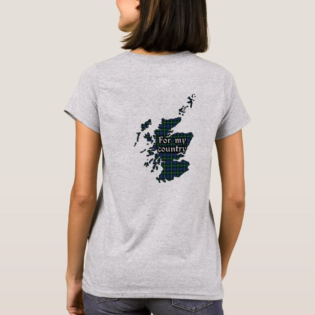 Camiseta Brasão e Tartan Feminino do Clã Bannerman (Verso)