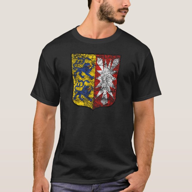 Camiseta Brasão envelhecida de Schleswig Holstein (Frente)