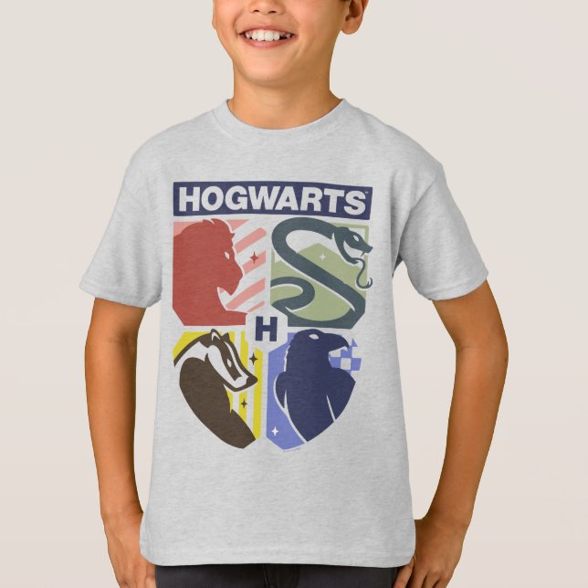 Camiseta Brasão Estampado Vintage HOGWARTS™ (Frente)