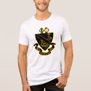 Camiseta Brasão Phi Chi Theta Dourado e Preto