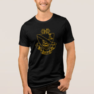 Camiseta Brasão Phi Chi Theta Dourado e Preto