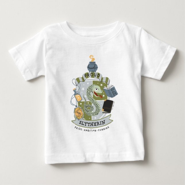 Camiseta Brasão Slytherin Orgulhoso de Desenho Animado (Frente)