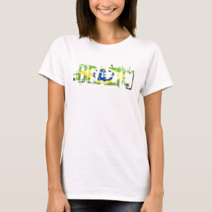 Camiseta Brasil afligiu a camisola de alças da bandeira