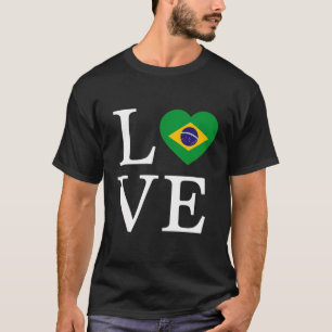 Camiseta Brasil ama coração americano brasileiro mulher bon