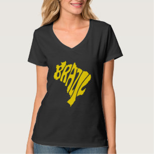 Camiseta Brasil aprisionando Mapa Com Bandeira Brasileira S