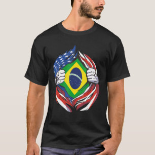 Camiseta Brasil: Bandeira Americana Orgulhosa De Minha Hera