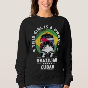 Camiseta Brasil Bandeira Cuba cultiva moça orgulho cidadão