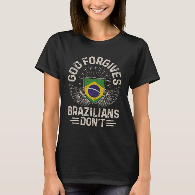 Camiseta Brasil Bandeira Deus perdoa brasileiros (Frente)