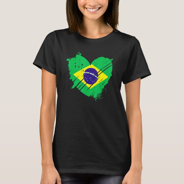 Camiseta Brasil Bandeira Que Amo Está No Meu Adn Para Brasi (Frente)