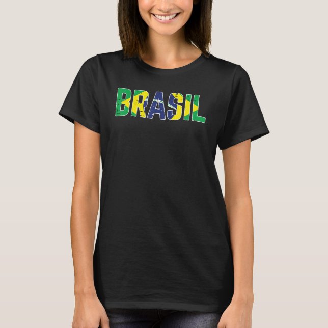 Camiseta Brasil Bandeira Ventilador Brasileiro de Futebol M (Frente)