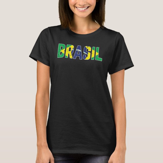 Camiseta Brasil Bandeira Ventilador Brasileiro de Futebol M (Frente)