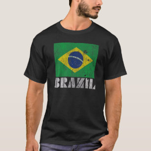 Camiseta Brasil: Bandeira Vintage País Souvenir