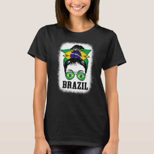 Camiseta Brasil: Bola de Futebol Mensageira Mãe Bandeira Br