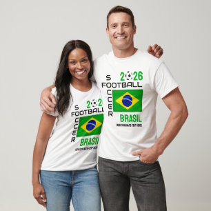 Camiseta BRASIL BRASIL Soccer Nome Personalizado 2026 A QUA