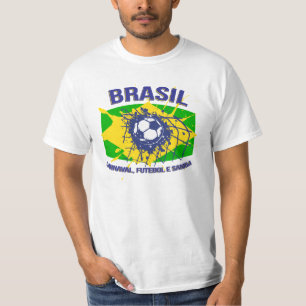Camiseta Brasil Carnaval, samba de Futebol e ostenta o
