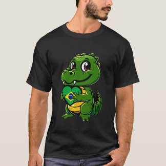 Camiseta Brasil Coração de Jacaré Fofo Raízes Brasileiras B