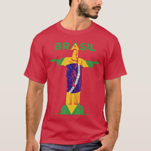 Camiseta BRASIL Cristo Redentor Estátua Bandeira Brasileira