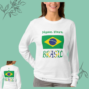 Camiseta Brasil e Bandiera do Brasil Personalizado