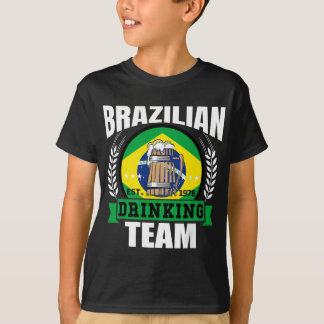 Camiseta Brasil Equipe de Bebendos Engraçado Bandeira Brasi