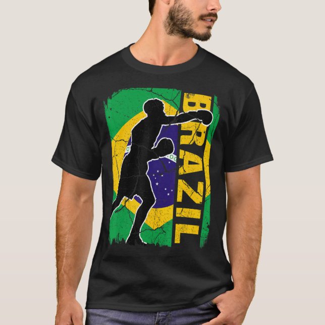 Camiseta Brasil: Equipe de in-a-box Bandeira Luvas de in-a- (Frente)