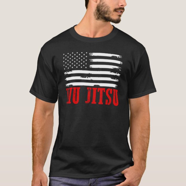 Camiseta Brasil: Jiu Jitsu Bandeira Americana Usa Esportes  (Frente)