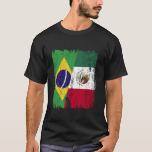 Camiseta Brasil México Meia Bandeira Patrimônio Brasileiro 