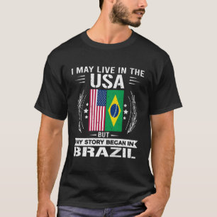Camiseta Brasil Orgulhoso E Estados Unidos Bandeiras Brasil