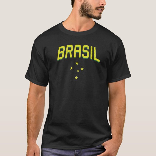 Camiseta Brasil Ou Brasil No Design De Futebol Da Bra (Frente)