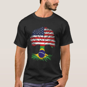 Camiseta Brasil Raízes Americanas - Bandeira Americana Br