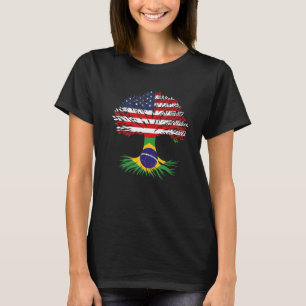 Camiseta Brasil Raízes Americanas - Bandeira Americana Br
