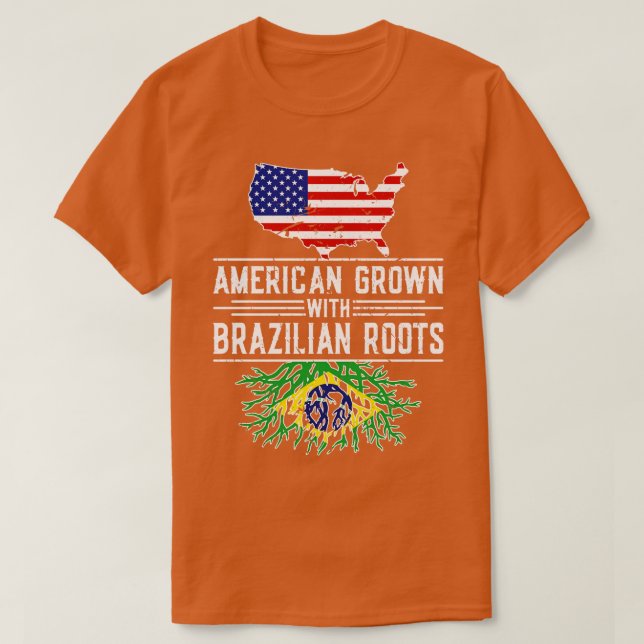 Camiseta Brasil: Raízes Brasileiras Crescem (Frente do Design)