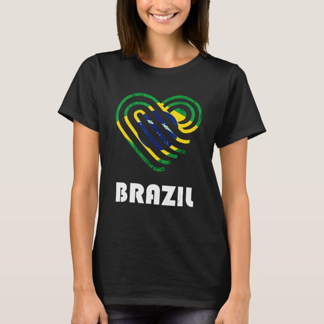Camiseta Brasil: Raízes Brasileiras de Amor Cardíaco (Frente)