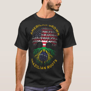 Camiseta Brasil: Raízes Metade Da Bandeira Americana Para M