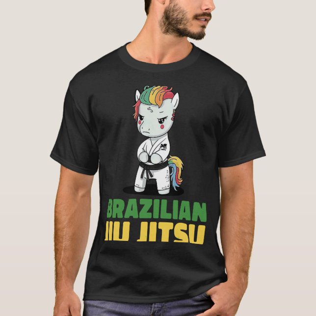 Camiseta Brasileiro Jiu Jitsu e Unicórnio Grappling (Frente)