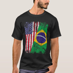 Camiseta BRASILEIRO ROOTS Half American Flag BRASIIL