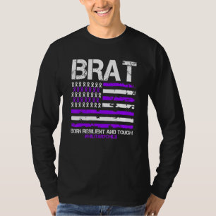 Camiseta Brat Purple Up American Flag April Militar Child