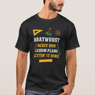 Camiseta Bratwurst Mensageiro De Lição De Bun Planeia Engra
