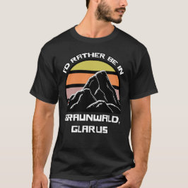 Camiseta Braunwald Glarus Vintage, Montanha Sunset