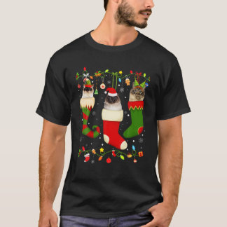 Camiseta Bravo Birman A Balançar Meias De Natal