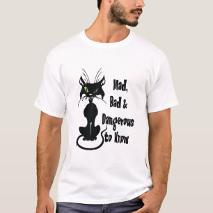Camiseta Bravo, Mau e Perigoso para Saber, gato preto